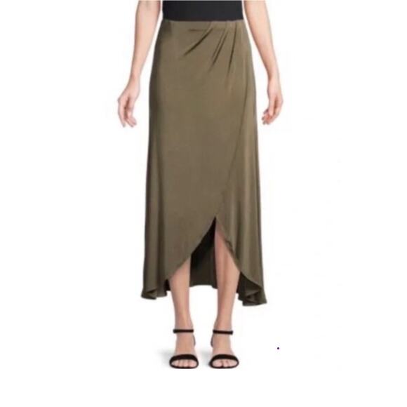 FREE PEOPLE Sage Green Soft Flowy Tulip Wrap High Low Style Maxi Skirt Size XS - Picture 9 of 9